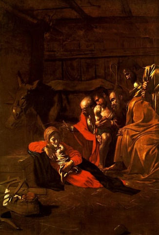 (Caravaggio, Adorazione dei pastori, 1609, Museo Regionale, Messina)