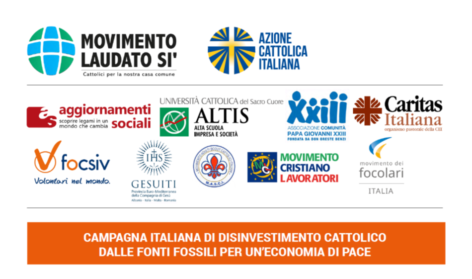Lanciata la “Campagna Italiana di Disinvestimento Cattolico dalle Fonti Fossili per un’Economia di Pace” con appello a disinvestire per Natale.