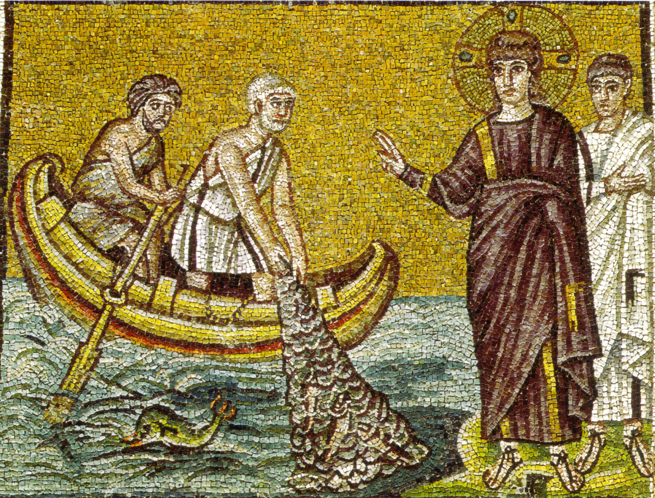 (Chiamata di Pietro e Andrea, Sant'Apollinare Nuovo, Ravenna, VI secolo)